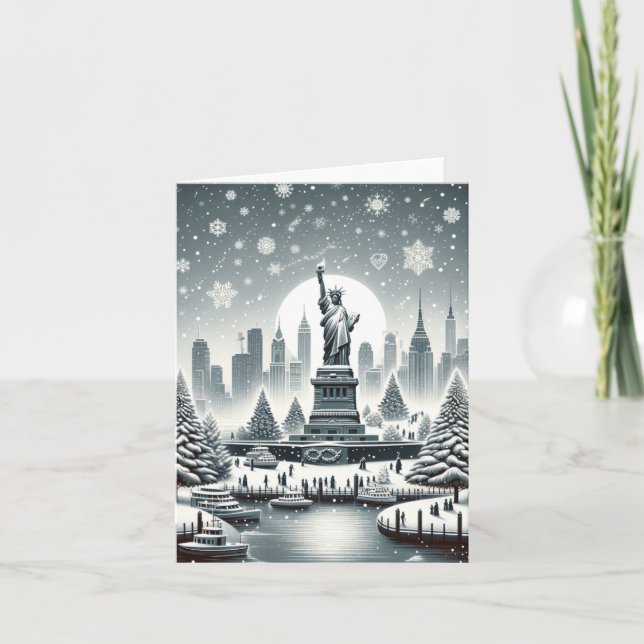 New York Holiday Elegance. Customizable Card (Front)