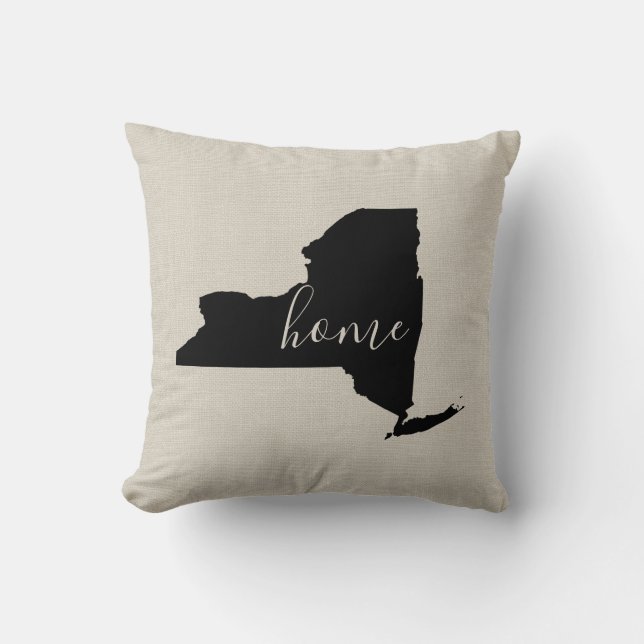 New York Home State Throw Pillow (Front)