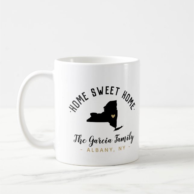 New York Home Sweet Home Family Monogram Mug (Left)