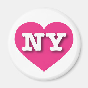 New York Hot Pink Heart - I love NY Magnet
