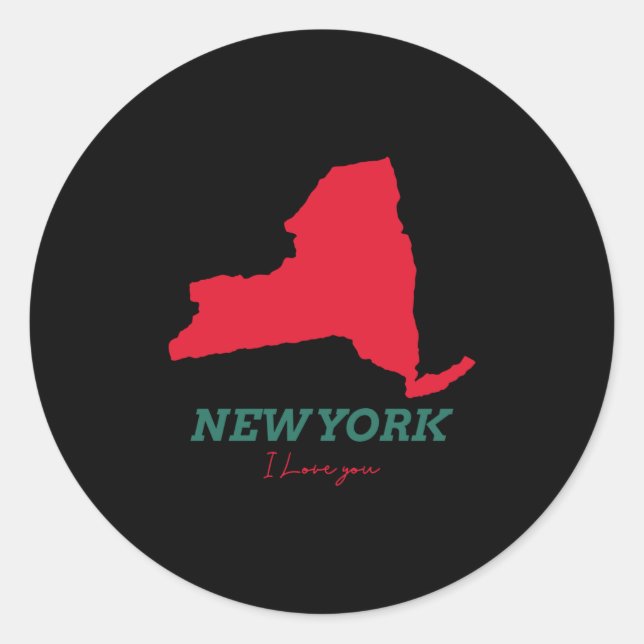 New York I Love You Classic Round Sticker (Front)
