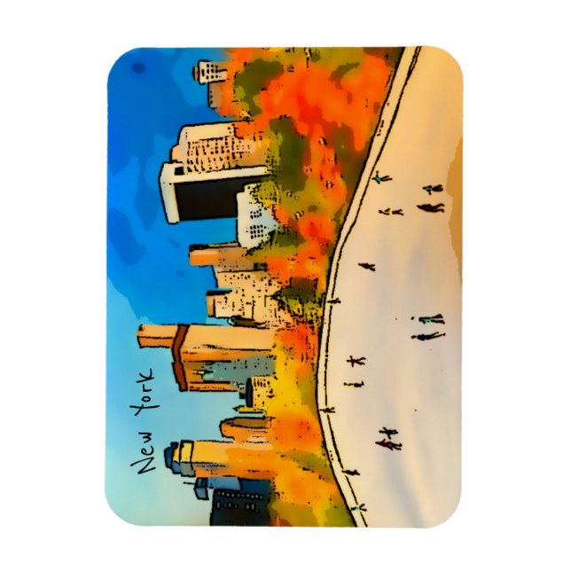 New York Ice rink Central Park   Magnet (Vertical)