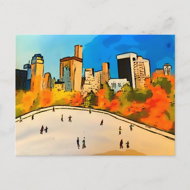 New York Ice rink Central Park  Postcard (Front)