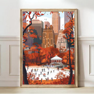 New York Illustration Central Park Print New York 