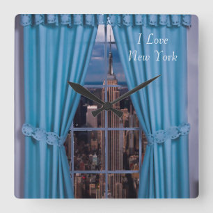 New York image for Square Wall Clock