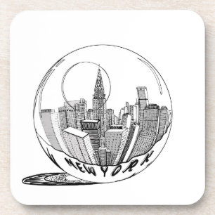New York in a glass ball Coaster