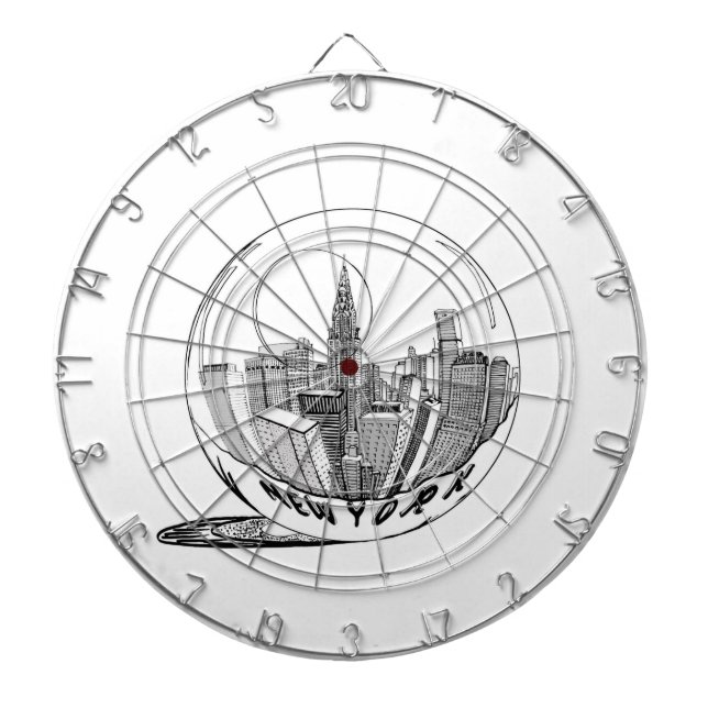 New York in a glass ball Dartboard (Front)