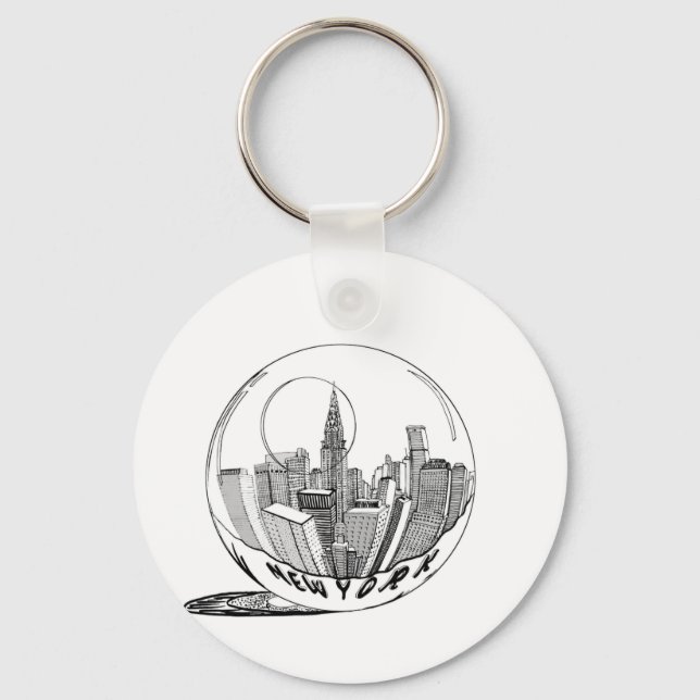 New York in a glass ball Key Ring (Front)