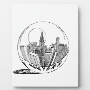 New York in a glass ball Plaque
