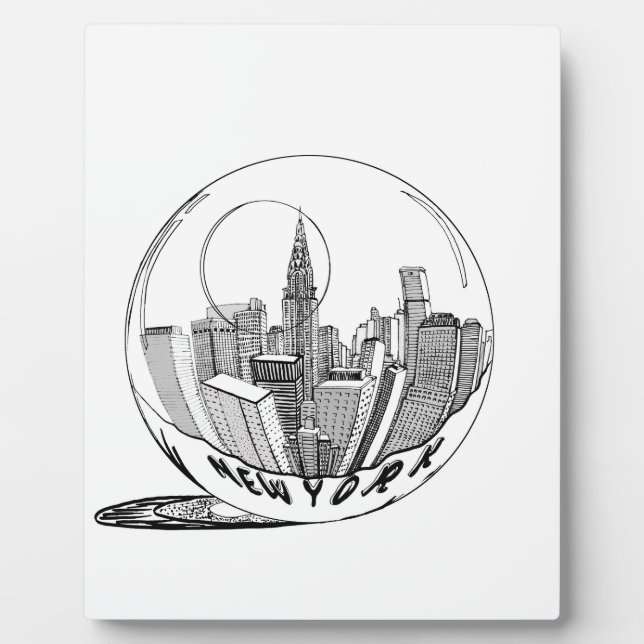 New York in a glass ball Plaque (Front)