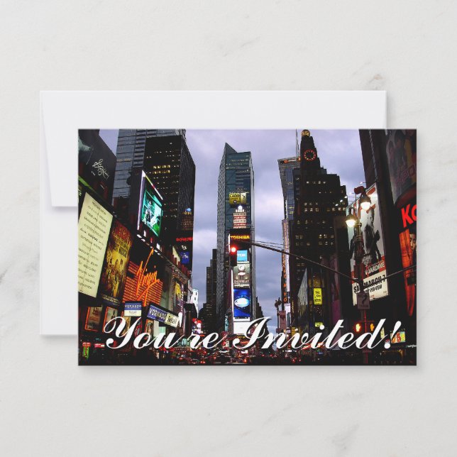 New York Invitations Personalised New York RSVP (Front)