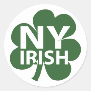 New York Irish Shamrock Classic Round Sticker