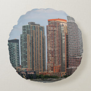 NEW YORK - JULY 5, 2015: Long Island City waterfr Round Cushion