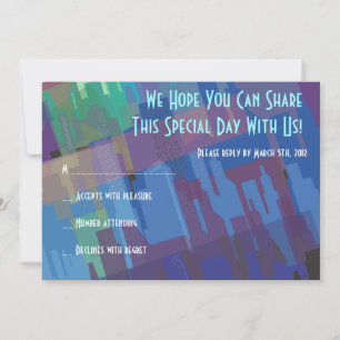New York Lady Liberty Bar Bat Mitzvah Reply Card