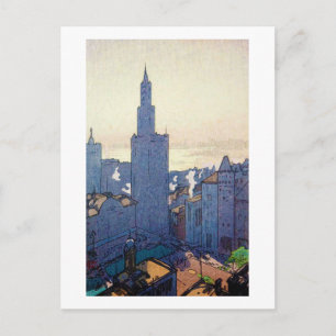 New York Landscape, Hiroshi Yoshida, Woodcut Postcard