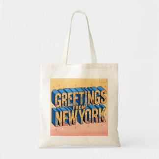 New York Large Letter Postcard Poster Tote Bag