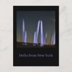 New York Lighted Bridge Postcard