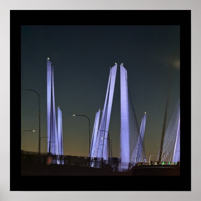 New York Lighted Bridge Poster (Front)