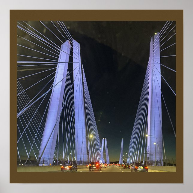 New York Lighted Bridge Poster (Front)