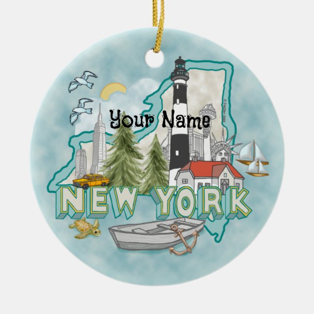 New York Lighthouse Ornament (Front)