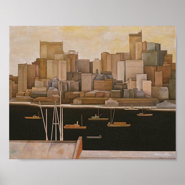  New York, Lower Manhattan by Stefan Hirsch, 1920  Poster (Front)