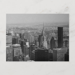 New York, Manhattan Black and White Postcard