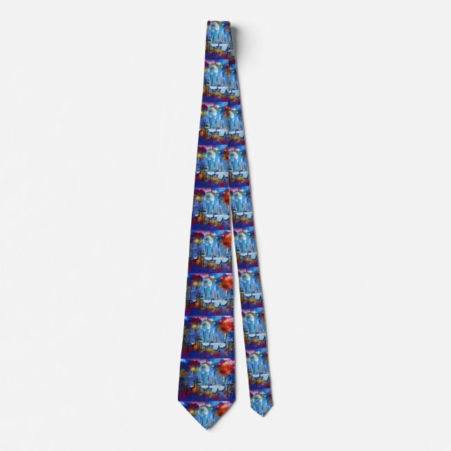New York Manhattan Skyline Tie (Front)