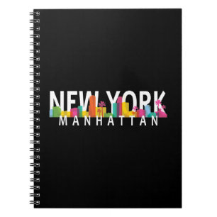New York Manhattan skyline with palms Notebook
