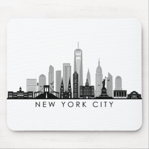 NEW YORK Manhatten USA City Skyline Silhouette Mouse Pad