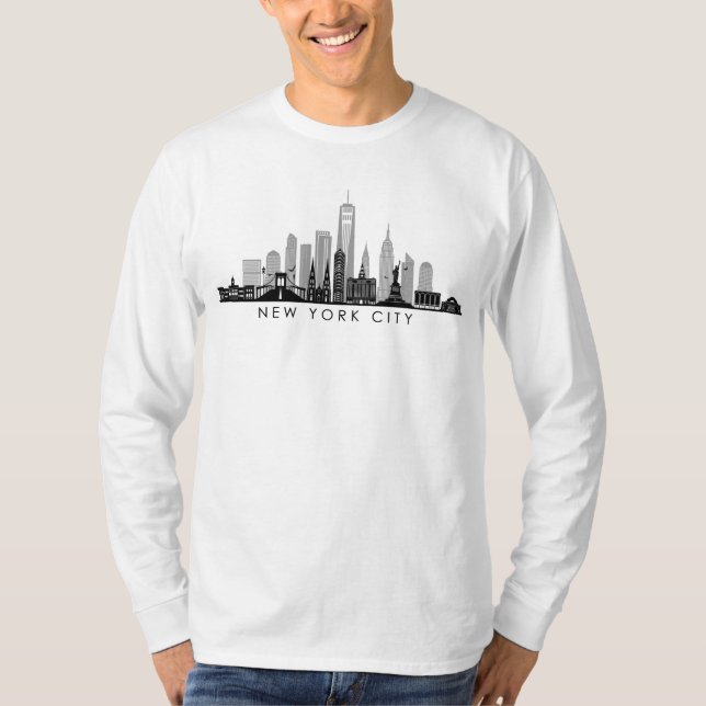 NEW YORK Manhatten USA City Skyline Silhouette T-Shirt (Front)