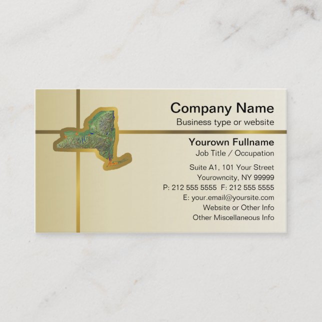 New York Map Business Card (Front)