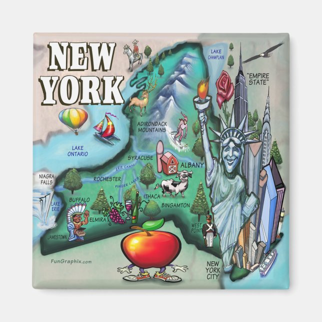 New York Map Magnet (Front)