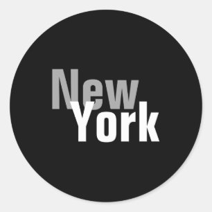 New York Mens Basic Dark _1  Classic Round Sticker