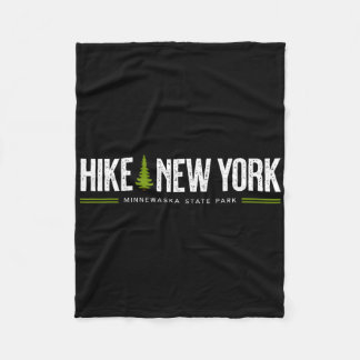 New York Minnewaska State Park Hike Tree Retro Gra Fleece Blanket