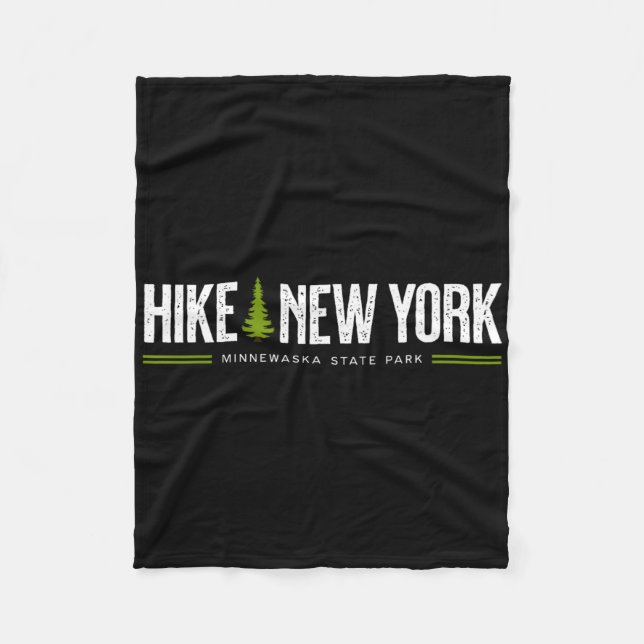 New York Minnewaska State Park Hike Tree Retro Gra Fleece Blanket (Front)