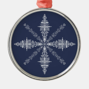 New York, New York Hidden Words Snowflake Metal Tree Decoration