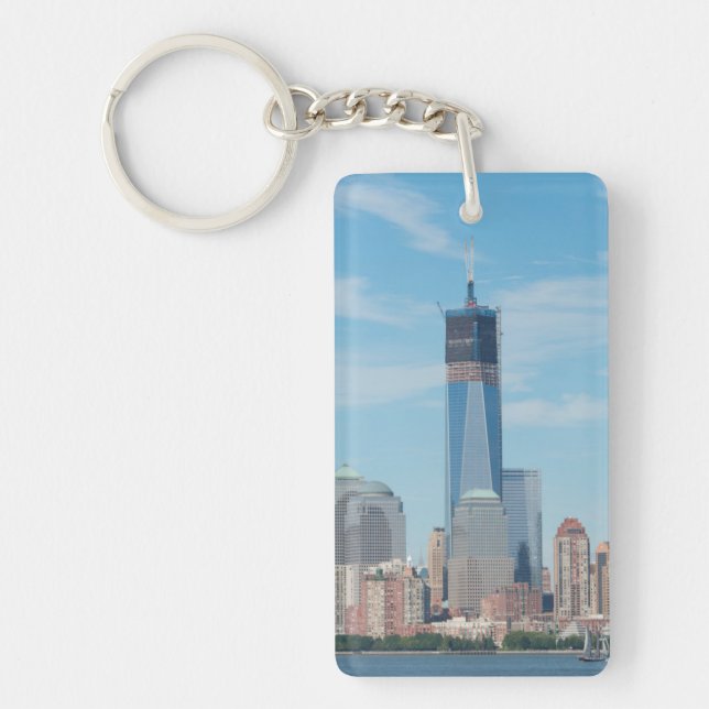New York, New York. Manhattan City Skyline Key Ring (Front)