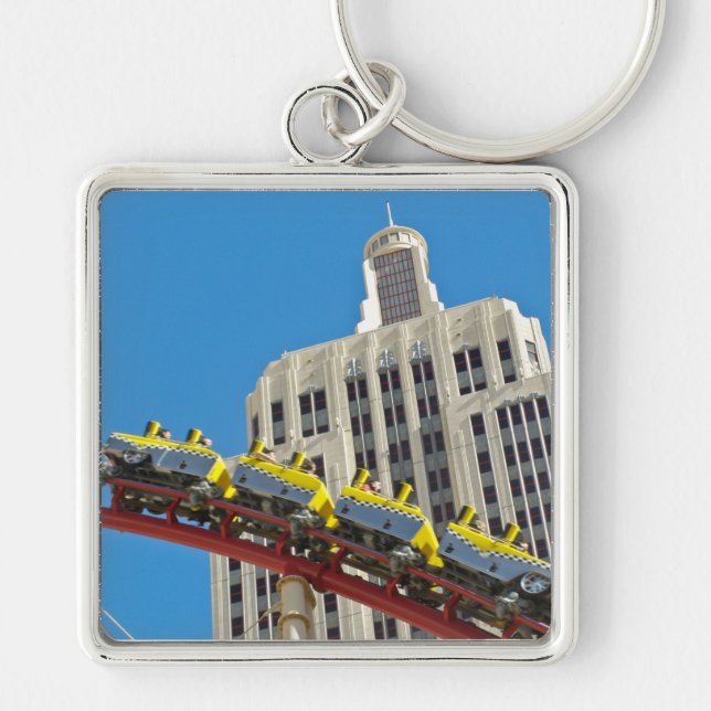 New York New York Roller Coaster keychain square (Front)
