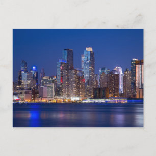 New York night skyline Postcard