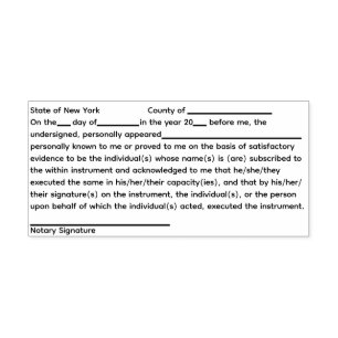 New York Notary Acknowledgement  Self-inking Stamp