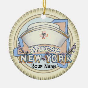New York Nurse Ceramic Tree Decoration