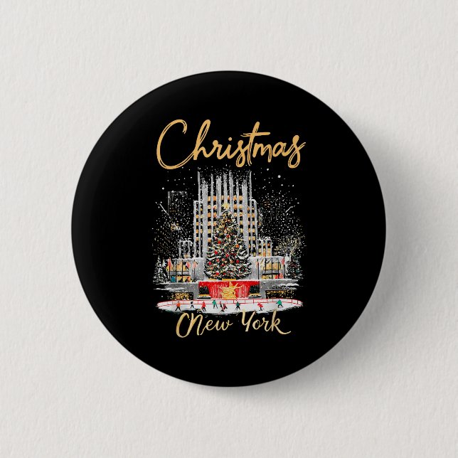 New York Ny Christmas Girl Trip Matching  6 Cm Round Badge (Front)