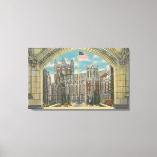 New York, NY - City College View of Flag Canvas Print