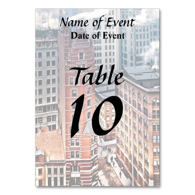 New York NY - Cluster of Skyscrapers c1900 Table Number (Back)