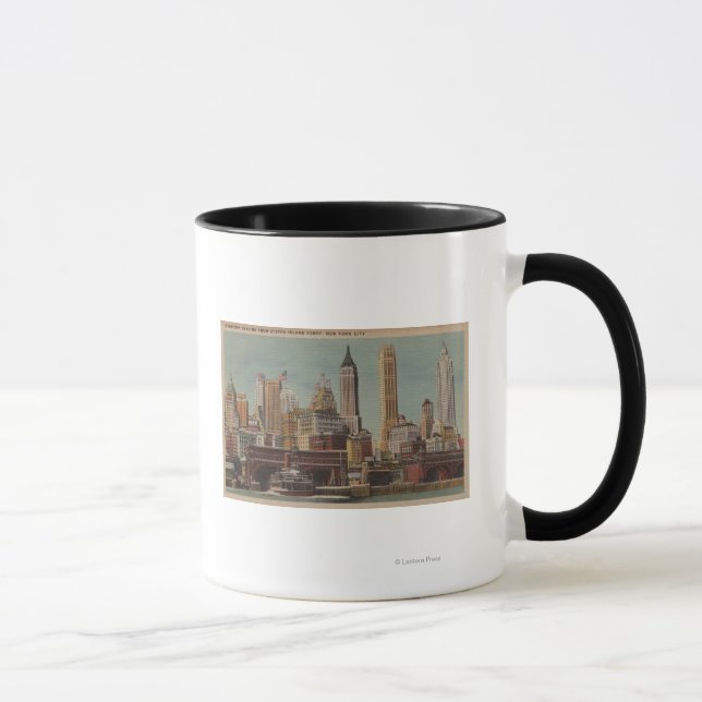 New York, NY - Downtown Skyline from Staten Mug (Right)