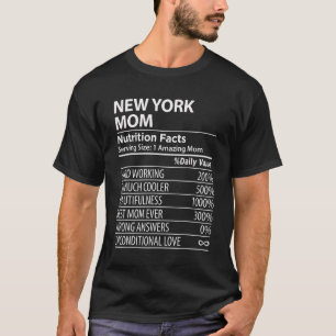 NEW YORK NY MOM Nutrition Facts Women USA State T-Shirt