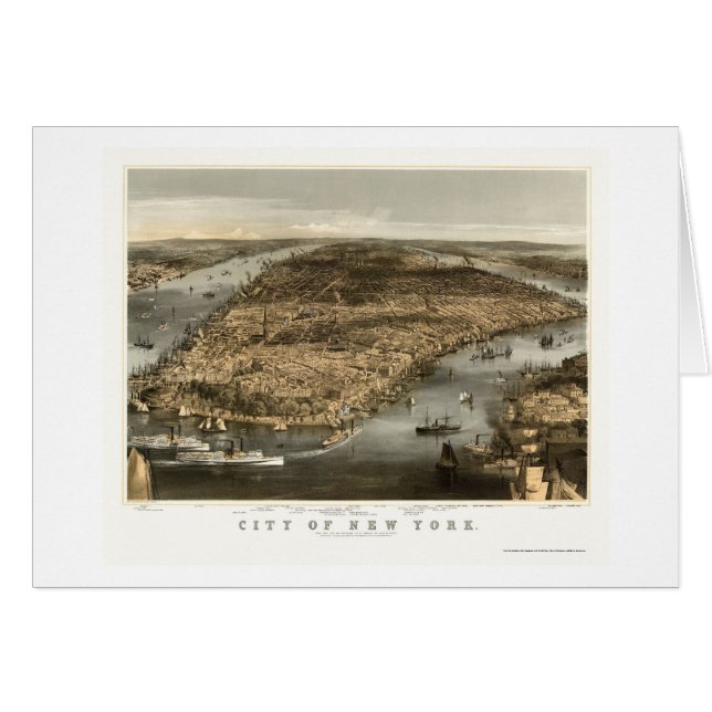 New York, NY Panoramic Map - 1856 (Front Horizontal)