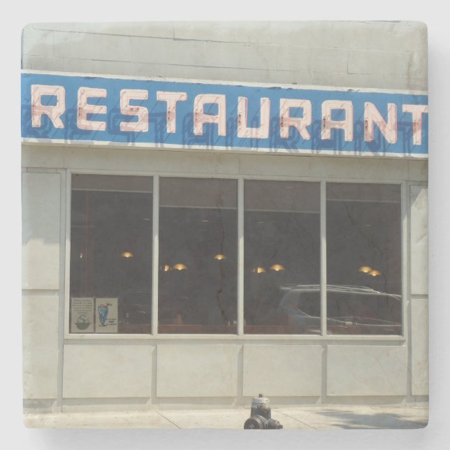 New York, NY Restaurant Stone Coaster (Front)