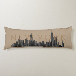 NEW YORK, NY SKYLINE PAINTBRUSH - BODY CUSHION