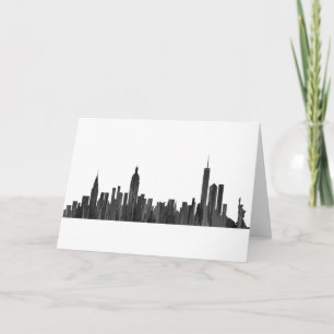 NEW YORK, NY SKYLINE PAINTBRUSH - HOLIDAY CARD